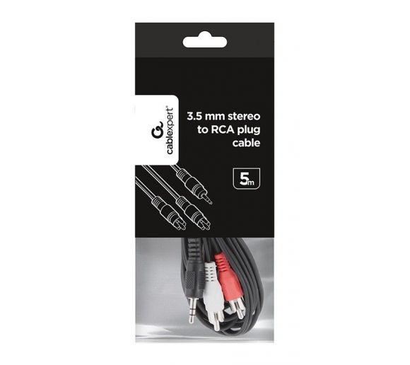GEMBIRD - 3.5 mm stereo to RCA plug cable, 5 m_0