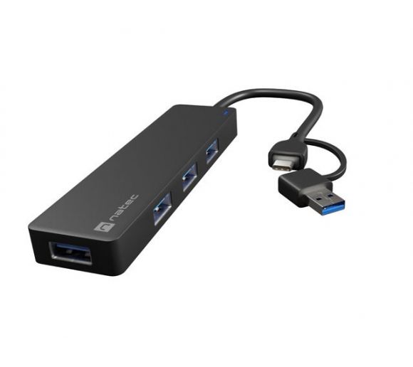 MAYFLY, USB 3.0 Hub, 4-Port, USB Type-C Adapter, Cable 15 cm_0