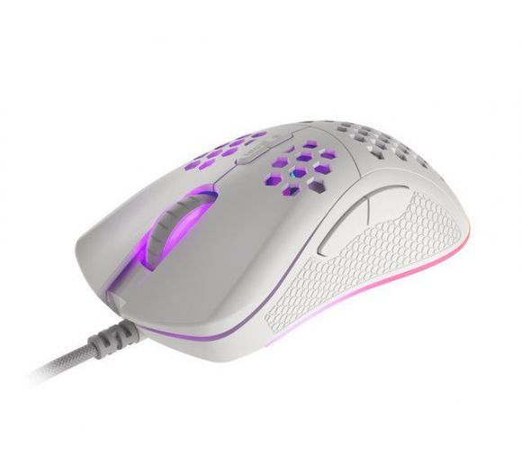 GENESIS KRYPTON 555, Gaming Optical Mouse 200-8000 DPI, Maximum acceleration 35 G, KAILH Switches, RGB LED, 7 Buttons, USB, White, Cable 1,8 m_0