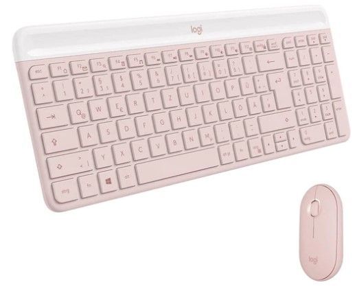 Logitech - Logitech MK470 Slim Wireless Keyboard and Mouse, Rose - US_0