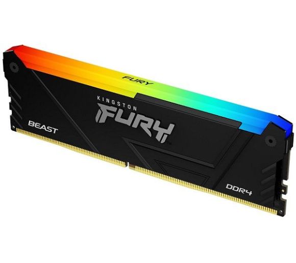 Kingston - DDR4 32GB 3200MHz [FURY BEAST RGB], Non-ECC UDIMM, CL16 1.35V, 288-Pin 2Rx8, w/RGB Heatsink, XMP_0