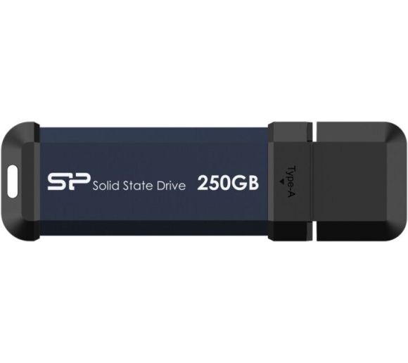 Silicon Power - Portable Stick-Type SSD 250GB, MS60, USB 3.2 Gen 2 Type-A, Read up to 600MB/s, Write up to 500MB/s, Blue_0