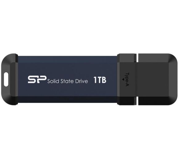 Silicon Power - Portable Stick-Type SSD 1TB, MS60, USB 3.2 Gen 2 Type-A, Read up to 600MB/s, Write up to 500MB/s, Blue_0