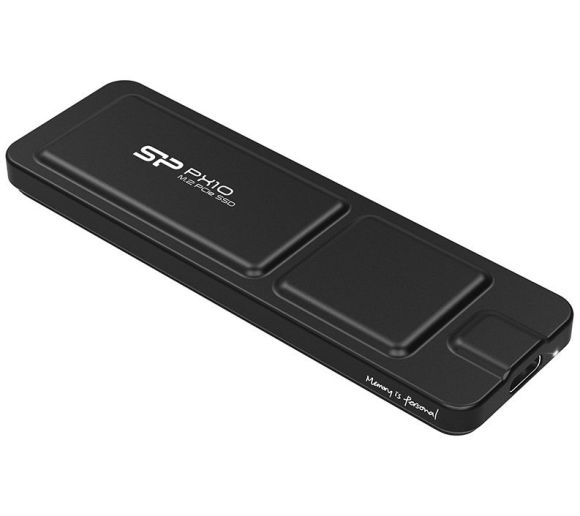 Silicon Power - Portable SSD 512GB, PX10, USB 3.2 Gen 2 Type-C, Read/Write up to 1050MB/s, Black_0