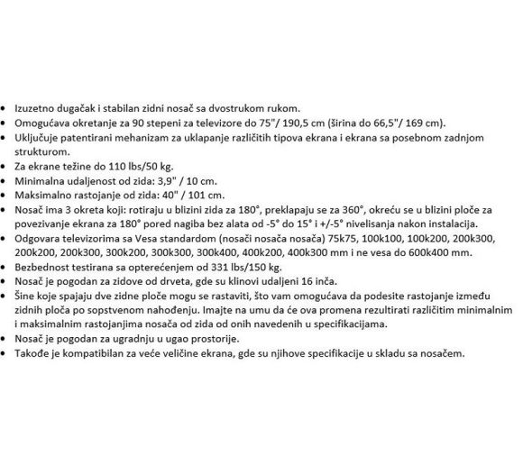 BARKAN - BM464XL LCD TV zglobni zidni nosač od 13 do 86 inča _8