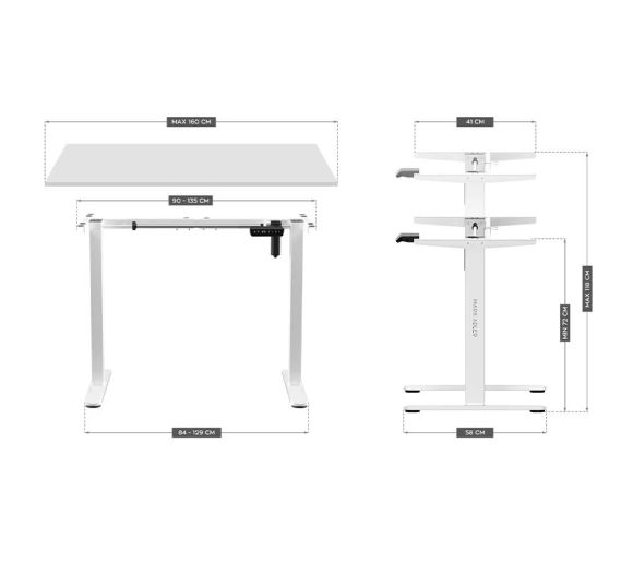 Električni Podesivi Sto Mark Adler XENO 4.1 Beli_1