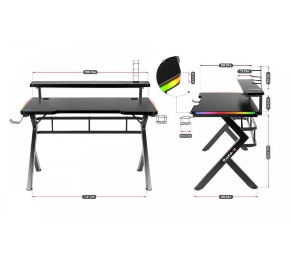 Huzaro Gaming Sto Hero 5 RGB Crni_1