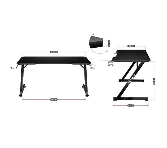 Huzaro - Huzaro Gaming Sto Hero 2.5 120x60cm Black_1