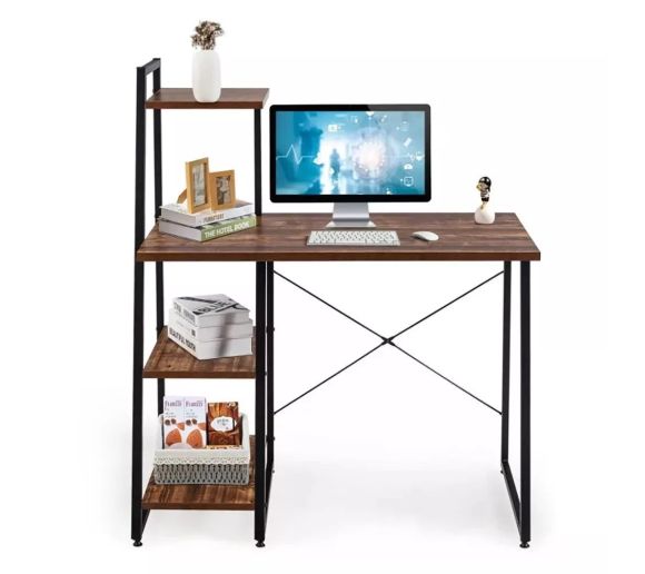 Kompaktan Kompjuterski Sto sa Policama_2