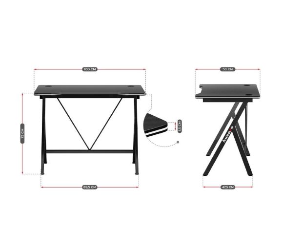 Huzaro - Huzaro Gaming sto Hero 1.4 Crni 100x50cm_1