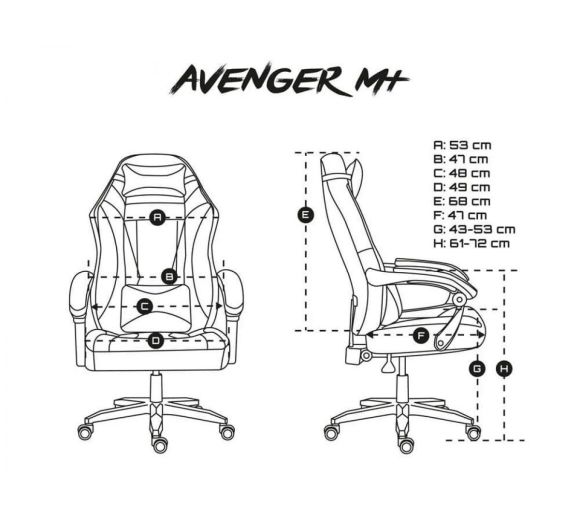 Gaming fotelja Fury Avenger M+ Crno Bela_1
