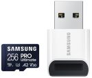 Samsung - MicroSD 256GB, PRO Ultimate, SDXC, UHS-I U3 V30 A2, Read up to 200MB/s, Write up to 130 MB/s, for 4K and FullHD video recording, w/USB Card reader_small_0