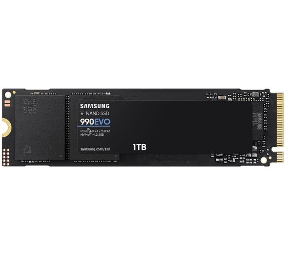 Samsung - M.2 NVMe 1TB SSD, 990 EVO, PCIe Gen4.0 x4 / 5.0 x2, Read up to 5,000 MB/s, Write up to 4,200 MB/s (single sided), 2280_0