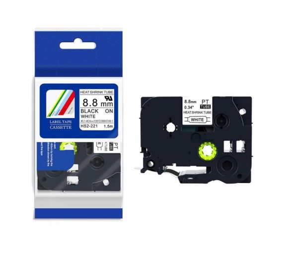 PUTY - Traka - TZ2-221 crna na belo 9 mm (Heatshrink) za Brother PT kompatibilna_0