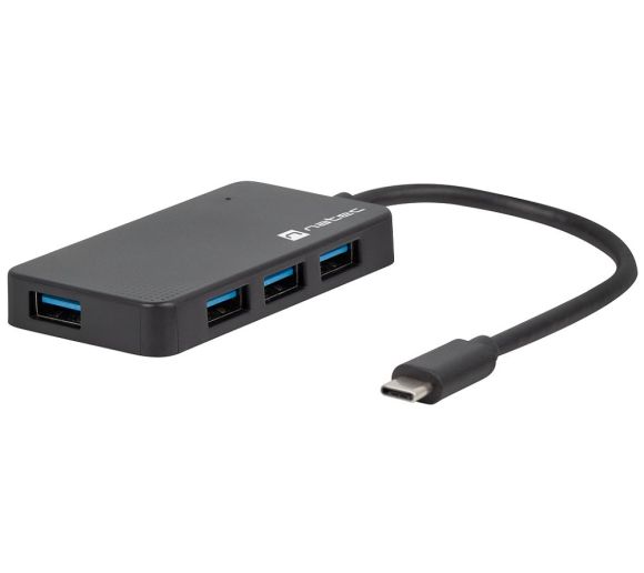 SILKWORM, USB 3.0 Type-C Hub, 4x Type-A Ports, Cable 15 cm_0