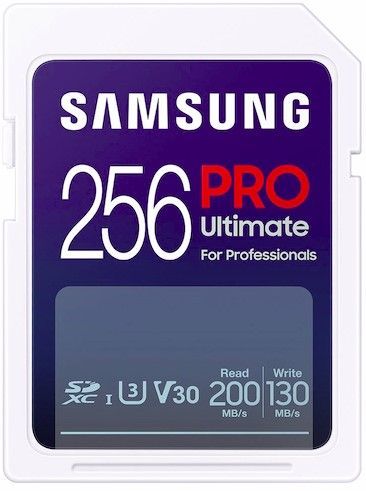 Samsung - SD Card 256GB, PRO Ultimate, SDXC, UHS-I U3 V30, Read up to 200MB/s, Write up to 130 MB/s, for 4K and FullHD video recording_0