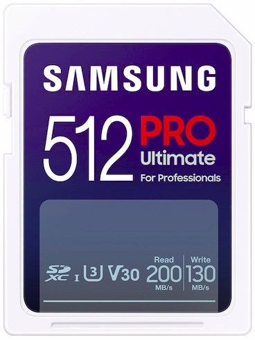 Samsung - SD Card 512GB, PRO Ultimate, SDXC, UHS-I U3 V30, Read up to 200MB/s, Write up to 130 MB/s, for 4K and FullHD video recording_0