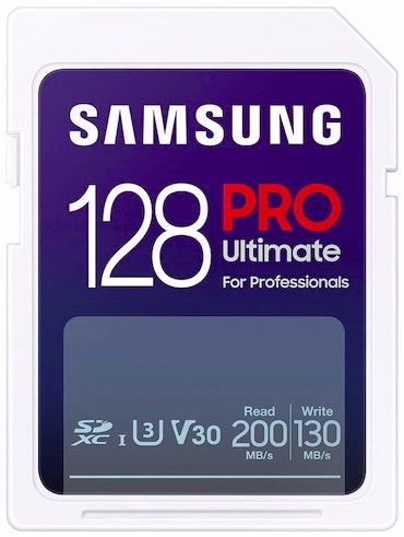 Samsung - SD Card 128GB, PRO Ultimate, SDXC, UHS-I U3 V30, Read up to 200MB/s, Write up to 130 MB/s, for 4K and FullHD video recording_0