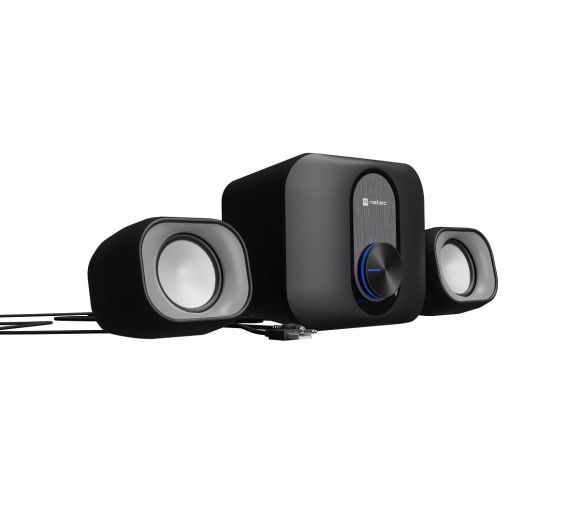 PUG, Stereo Speakers 2.1, 11W RMS (Subwoofer 5W, Satellites 6W), USB power, 3.5mm Connector, Black_0