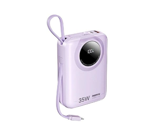 REMAX RPP-73 Purple 35W Power Bank with 2 Fast Charging Cables 20000mAh_0