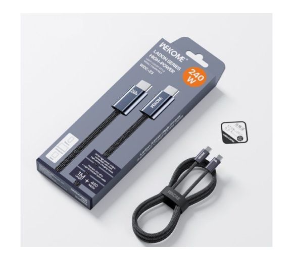 WDC-23 Kabl 3.1 USB tip C M/M 1m za Super brzo punjenje 240W/480Mbps, crni _1