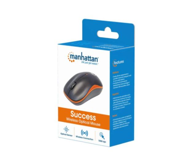 Manhattan - Miš Wireless Manhattan Success 179409, Black/Orange_1