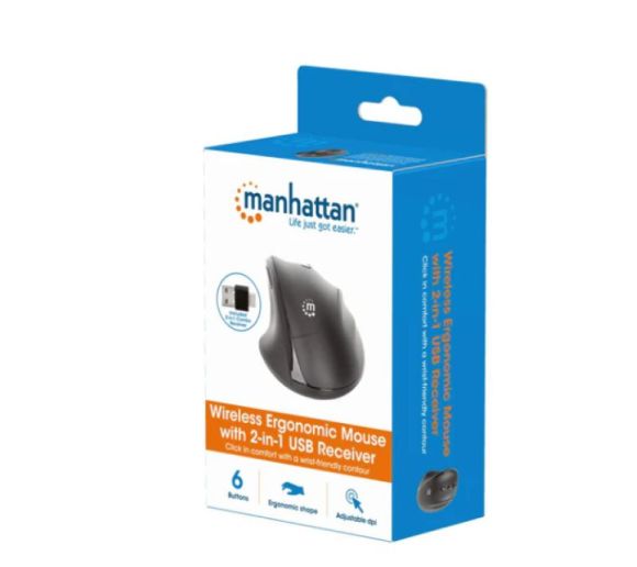 Manhattan - Miš Wireless Manhattan Ergonomic 190237, black_1