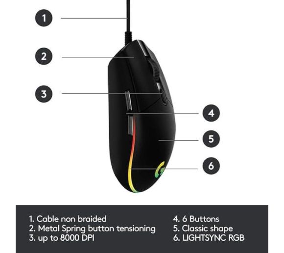 Logitech - Miš USB Logitech G102 Lightsync crni 910-005823_1
