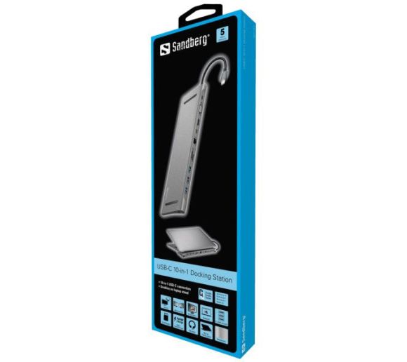 Docking station Sandberg 10in1 USB-C - HDMI/VGA/LAN/3xUSB 3.0/USB C 136-31_2