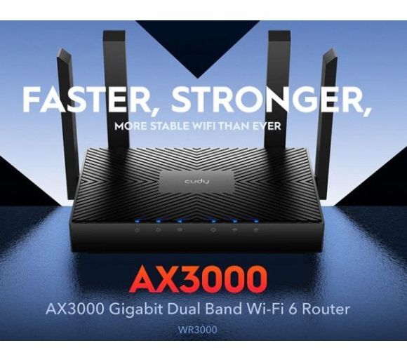 Cudy WR1500 AX1500 Dual Band 2.4+5Ghz Wi-Fi Ruter 1W/4LAN Gbit,4x5dBi AP/REP/MU-MIMO_0