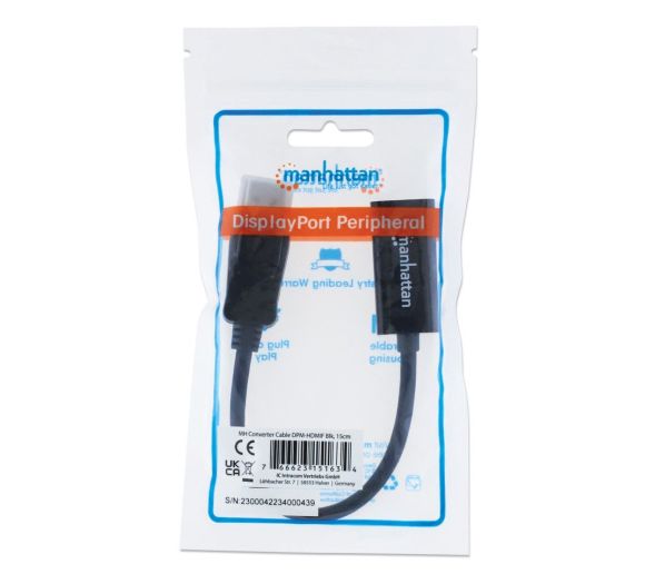 Manhattan - Adapter Manhattan 151634 DisplayPort/M - HDMI/F 1080p Crni_1
