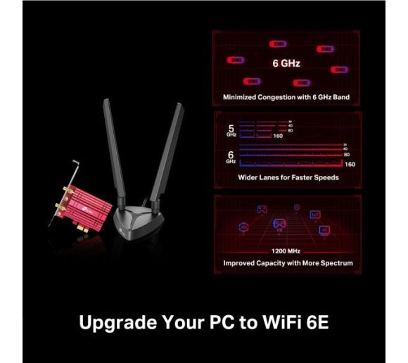 TP-Link - LAN MK PCI-E TP-Link Archer TXE72E WiFi 6 AX5400 dual band 2xExterna antena_4