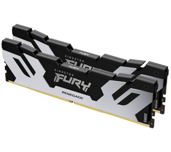 Kingston - DDR5 48GB (2x24GB) 8800MT/s [FURY RENEGADE], Non-ECC CUDIMM (Clocked), CL42 1.4V, 288-pin 1Rx8, Silver/Black, Memory Kit, w/Heatsink, XMP_0