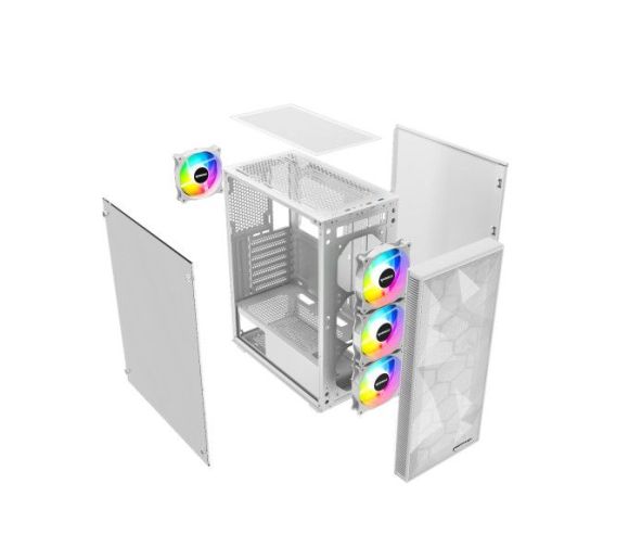 Raidmax - Kuciste Raidmax Talos window/White, 4x 120mm FRGB/650W/RT650RGBW_1