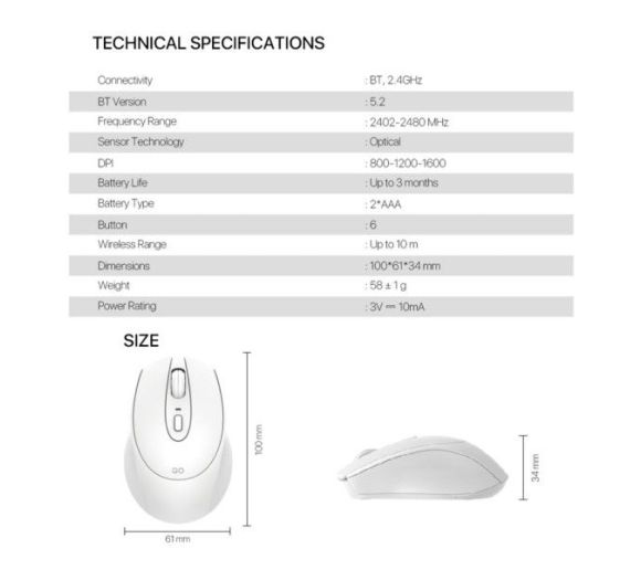 Miš Wireless Fantech W192 beli_1