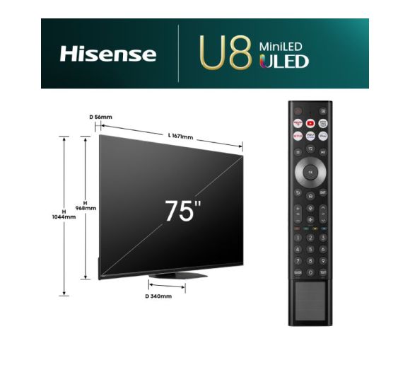 HISENSE - 75 inča 75U8NQ ULED Mini-LED 4K UHD Smart TV _2