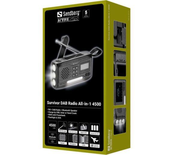 Powerbank Sandberg 421-17 Survivor DAB Radio All-in-1 4500mAh_1