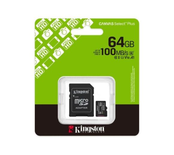 Kingston - Micro SD Kingston 64GB Canvas Select Plus SDCS3/64GB + adapter_1