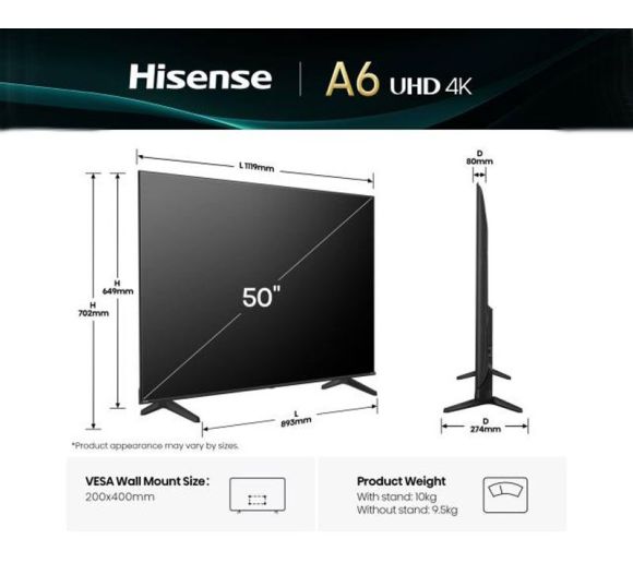 HISENSE - 50 inča 50A6Q 4K UHD Smart TV _0