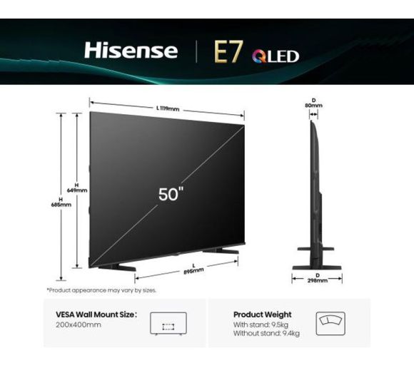 HISENSE - 50 inča 50E7Q QLED 4K UHD Smart TV _5