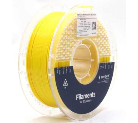GEMBIRD - 3DP-PETG1.75HY-01-Y PETG filament velike brzine za 3D stampac 1.75mm, kotur 1KG YELLOW_3