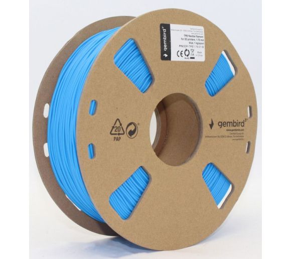 GEMBIRD - 3DP-TPE1.75-01-B TPE FLEKSIBILNI Filament za 3D stampac 1,75mm kotur 1KG BLUE_0
