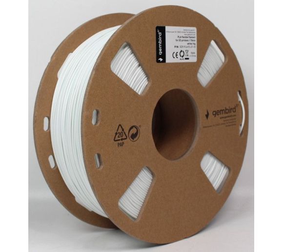 GEMBIRD - 3DP-PLA-FL-01-W * PLA FLEXIBILNI Filament za 3D stampac 1.75mm, kotur 1KG WHITE _0