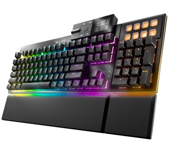be quiet! - DARK MOUNT Silent Tactile Gaming Keyboard, be quiet! Silent Tactile Mechanical Switches, 8 Customizable Display Keys, Hot-swappable Numpad and Media Dock, ARGB lighting_0