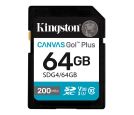 Kingston - SD Card 64GB, Canvas Go! Plus, SDXC Class10 UHS-1 U3 V30, Read up to 200MB/s, Write up to 100MB/s, for 4K and FullHD video recording_small_0