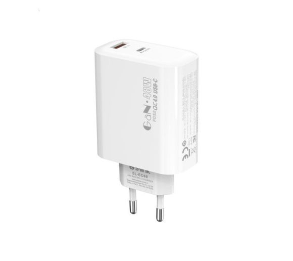 Strujni adapter S-link SL-EC68 45W PD30W/QC 18W USB-A/USB-C Brzo punjenje_0