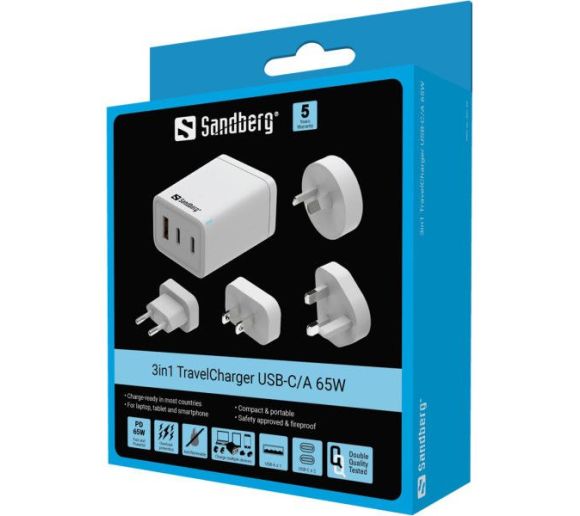 Sandberg 3in1 TravelCharger USB-C/A 65W 441-59_4