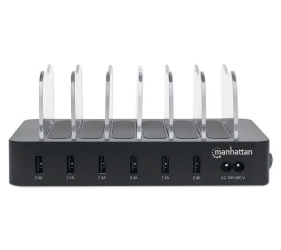 Manhattan - USB punjač 6-port Manhattan 102254 5V/2.4V/50W/držač za telefon Crni_3