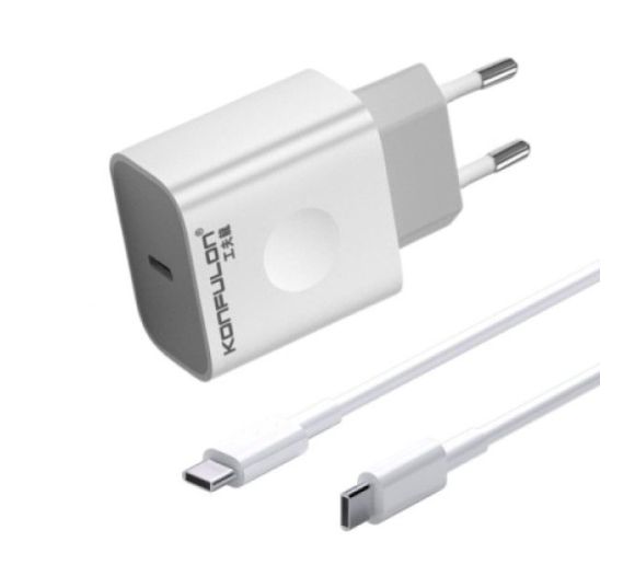 Konfulon C69D brzi kućni punjač 20W + DC15 Type C na Type C_0
