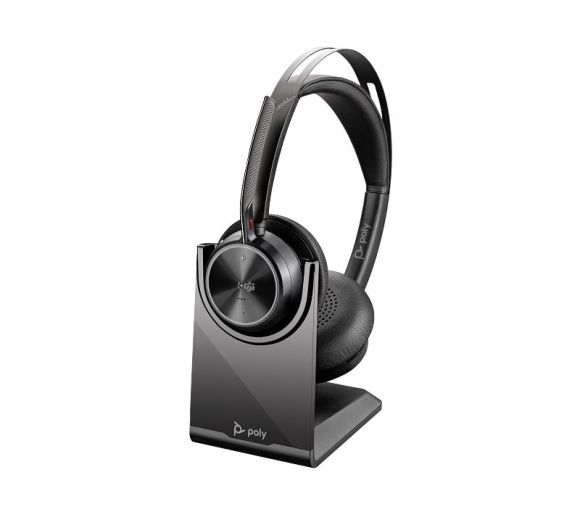 HP Poly Voyager Focus 2 Microsoft Teams Certified USB-C-C Headset +USB-C/A Adapter +Charging Stand_0